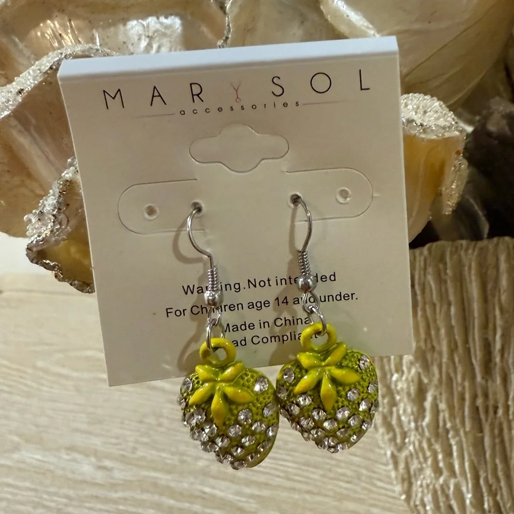 Kids Yellow Strawberry Earrings